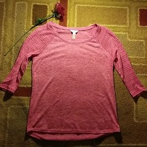 3/4 sleeve pink top